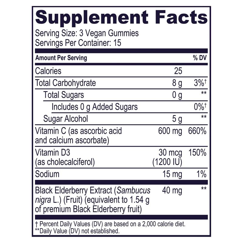 Sambucol Black Elderberry Zero Sugars Dietary Supplement, 45 count