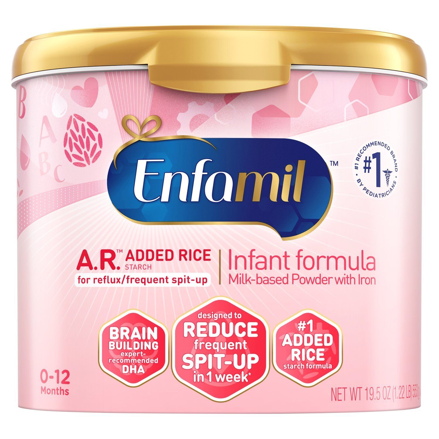 Enfamil A.R. Infant Formula, Clinically Proven to Reduce Reflux &amp; Spit-Up in 1 Week, 19.5Oz