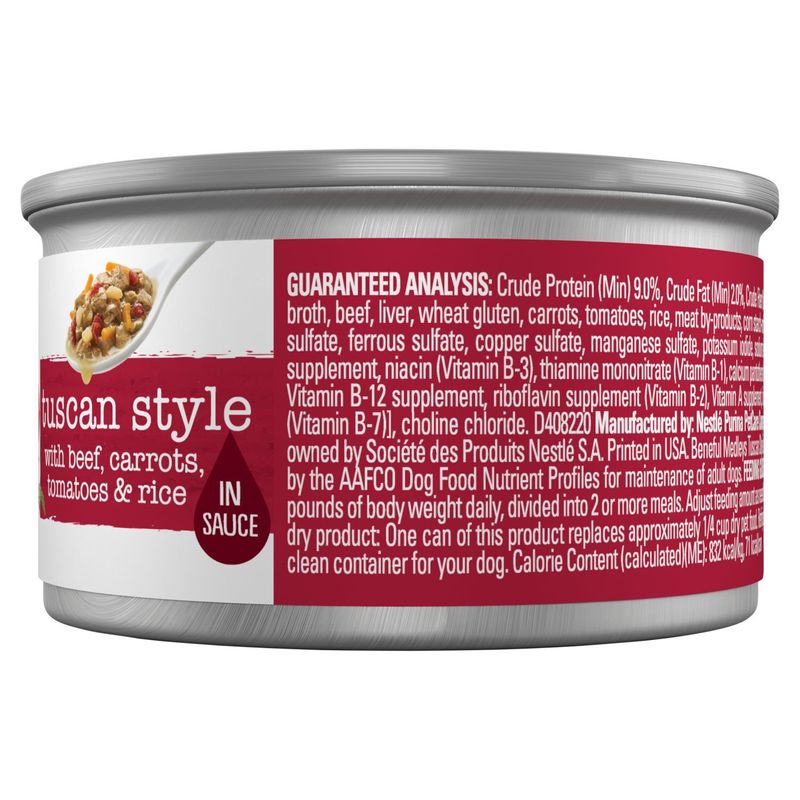 Purina Beneful Tuscan Style with Beef, Carrots, Tomatoes &amp; Rice Medleys in Sauce Dog Food, 3 oz