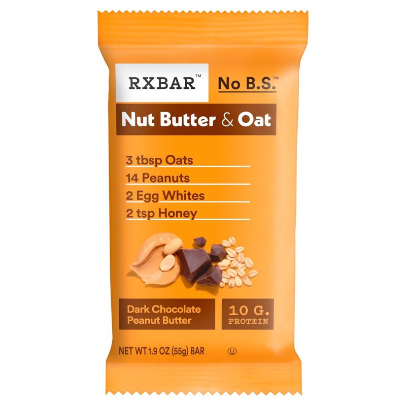 RXBAR Nut Butter and Oat Dark Chocolate Peanut Butter Protein Bars, 1.9 oz