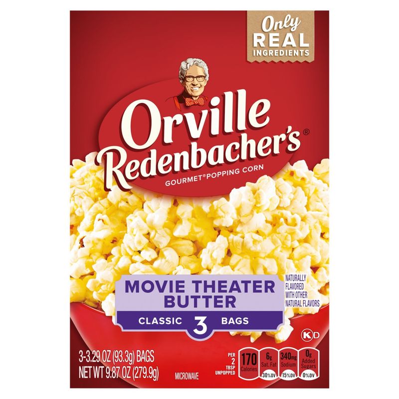 Orville Redenbacher's Movie Theater Butter Gourmet Popping Corn, 3.29 oz, 3 count