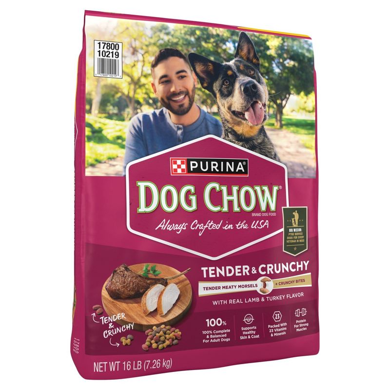 Purina Dog Chow Tender &amp; Crunchy with Real Lamb &amp; Turkey Flavor Dog Food, 16 lb
