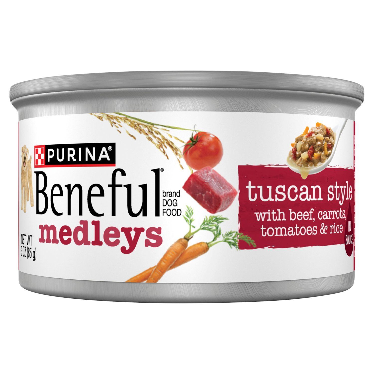 Purina Beneful Tuscan Style with Beef, Carrots, Tomatoes &amp; Rice Medleys in Sauce Dog Food, 3 oz