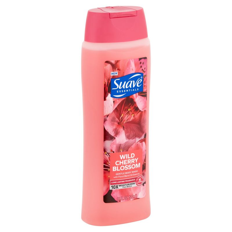 Suave Essentials Wild Cherry Blossom Gentle Body Wash, 18 fl oz