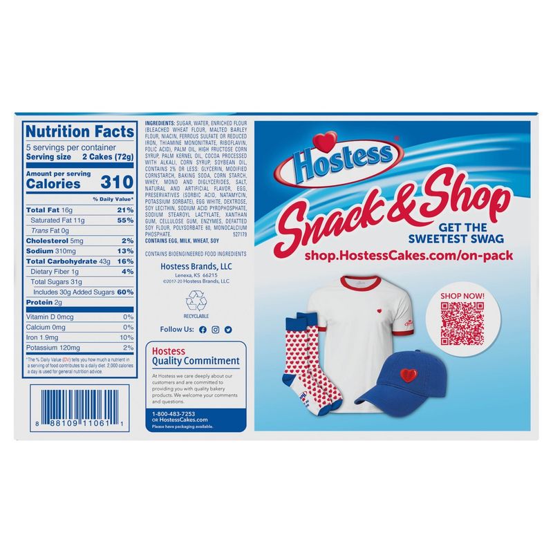 Hostess Ding Dongs Chocolate Cake with Creamy Filling, 10 count, 12.7 oz
