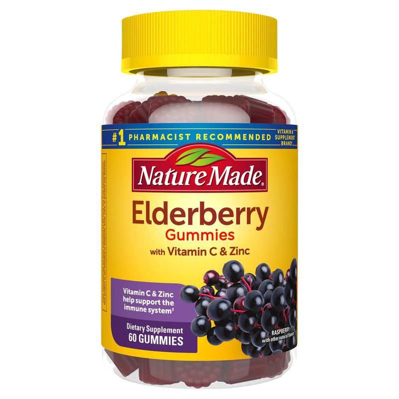 Nature Made Elderberry Gummies with Vitamin C &amp; Zinc, 60 count