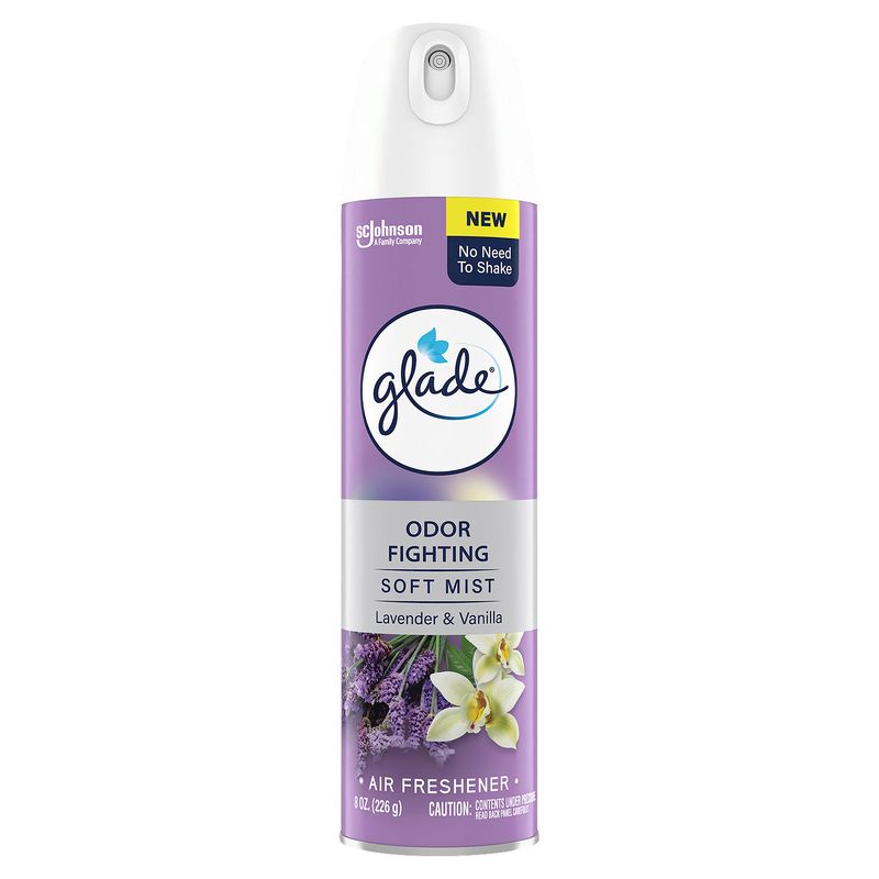 Glade Odor Fighting Soft Mist Air Freshener Room Spray, Lavender Vanilla, 8.0oz, 1pk
