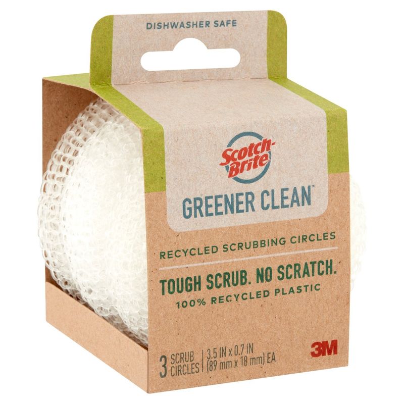 Scotch-Brite Greener Clean Recycled Scrubbing Circles, 3 count