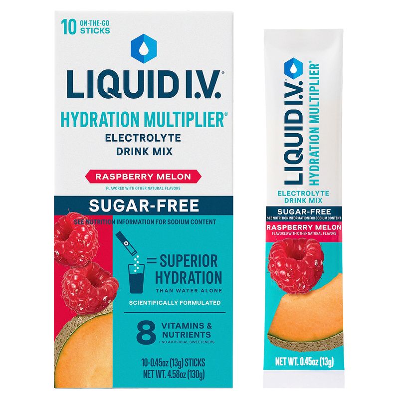 Liquid I.V. Hydration Multiplier Raspberry Melon Electrolyte Drink Mix Sticks, 0.45 oz, 10 count