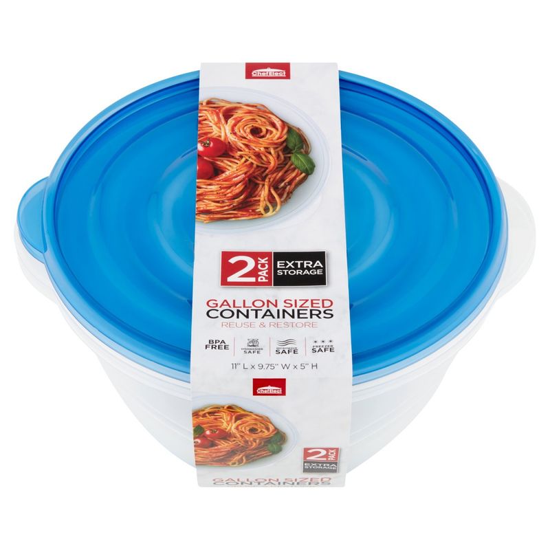 ChefElect Extra Storage Gallon Sized Containers, 2 pack
