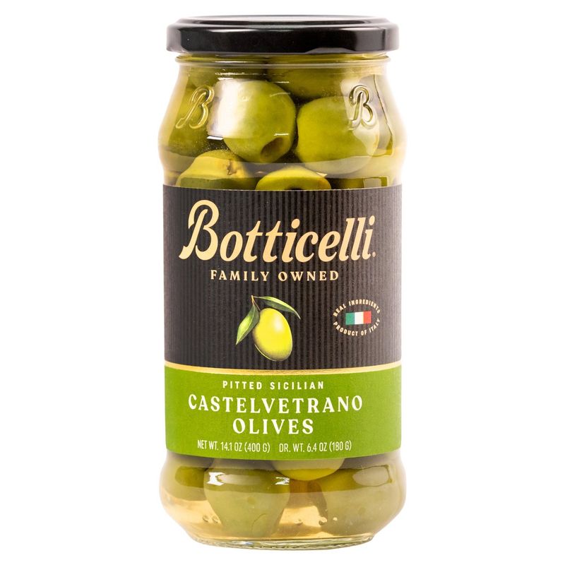 Botticelli Pitted Sicilian Castelvetrano Olives, 14.1 oz