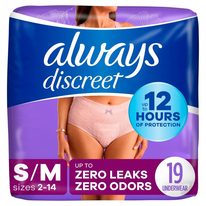 Always Discreet Maximum Underwear, Size S/M, 19 count