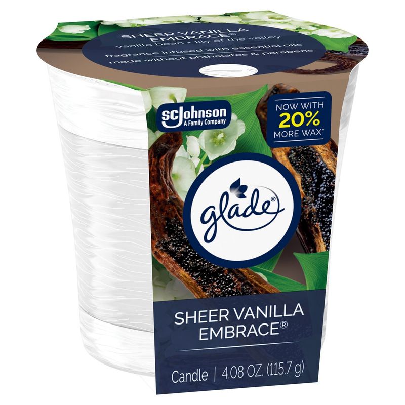 Glade Sheer Vanilla Embrace Candle, 4.08 oz