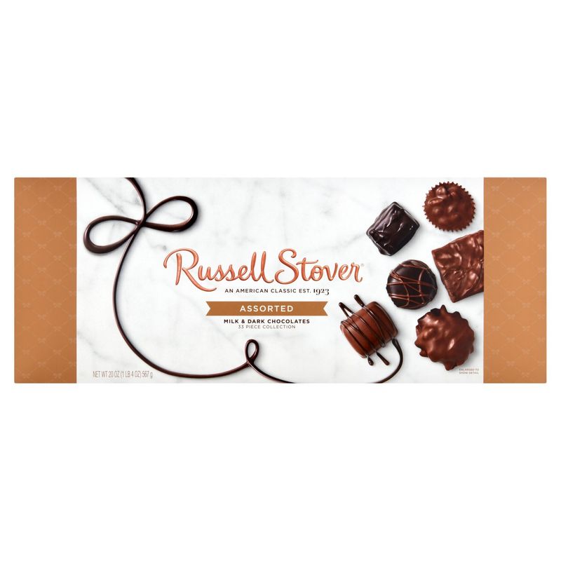 Russell Stover Assorted Milk &amp; Dark Chocolates Collection, 33 count, 20 oz