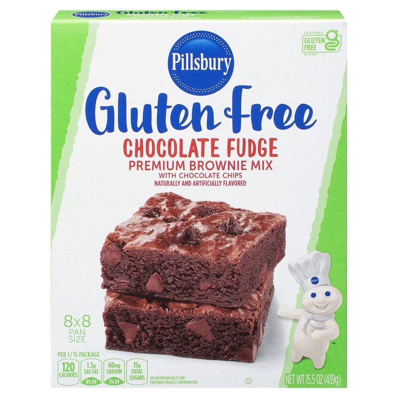 Pillsbury Gluten Free Chocolate Fudge Premium Brownie Mix with Chocolate Chips, 15.5 oz