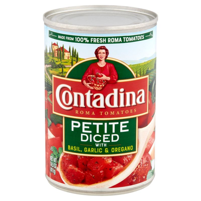 Contadina Roma Tomatoes Petite Diced with Basil, Garlic &amp; Oregano, 14.5 oz