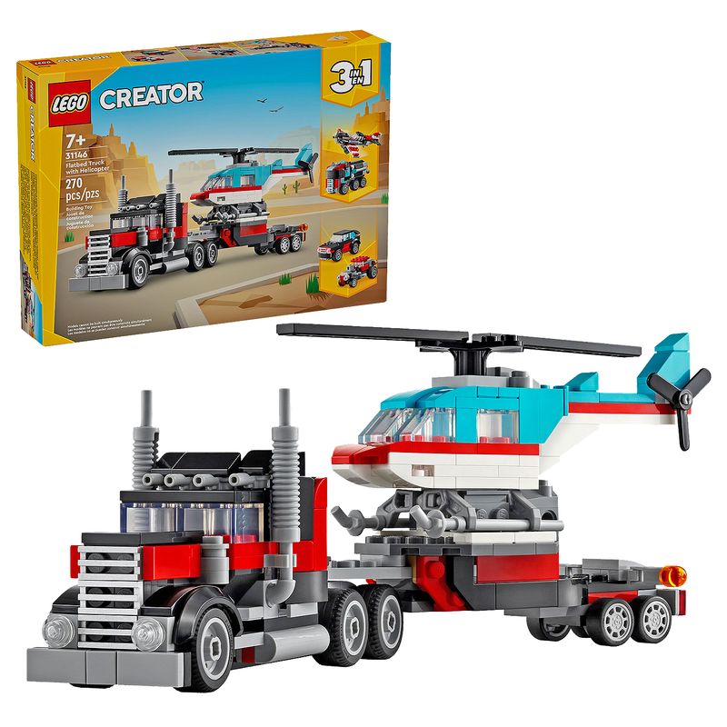 LEGO Flatbed Truck with Helicopter