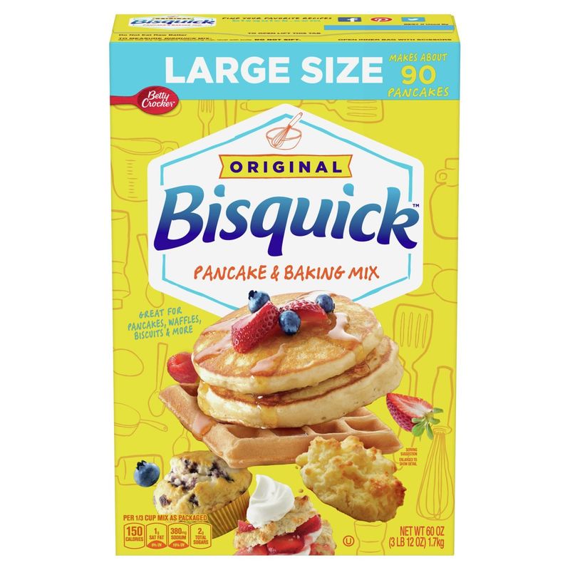 Betty Crocker Bisquick Original Pancake &amp; Baking Mix Large Size, 60 oz