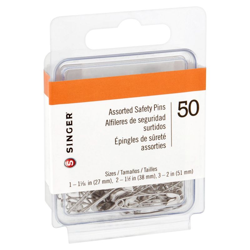 Singer Assorted Safety Pins, 50 count