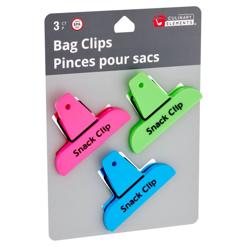 Culinary Elements Snack Bag Clips, 3 count