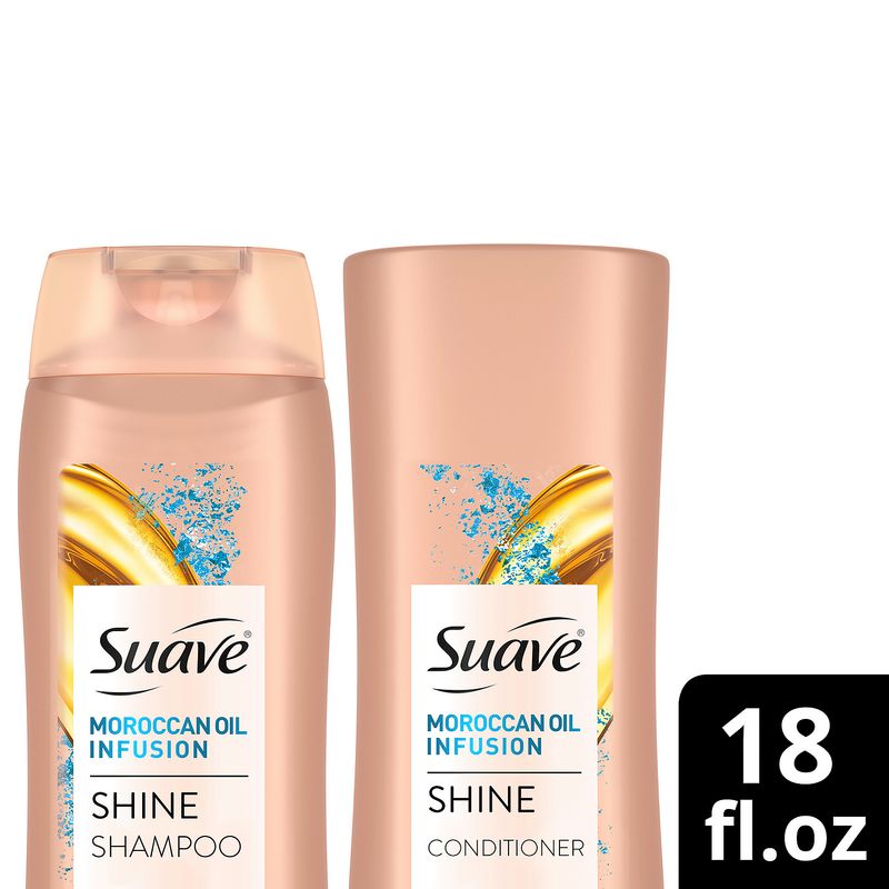 Suave Moroccan Infusion Shine Shampoo &amp; Conditioner, 2 count, 18 fl oz