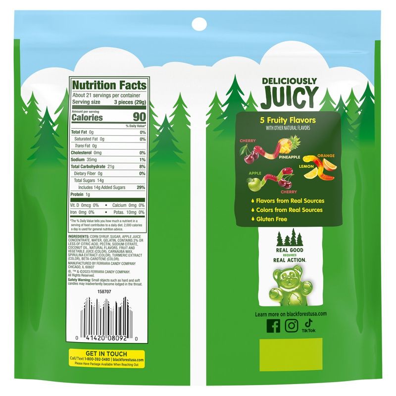 Black Forest Gummy Worms Family Size, 22 oz