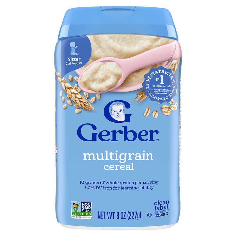 Gerber 2nd Foods Multigrain Cereal Baby Food, Sitter, 8 oz