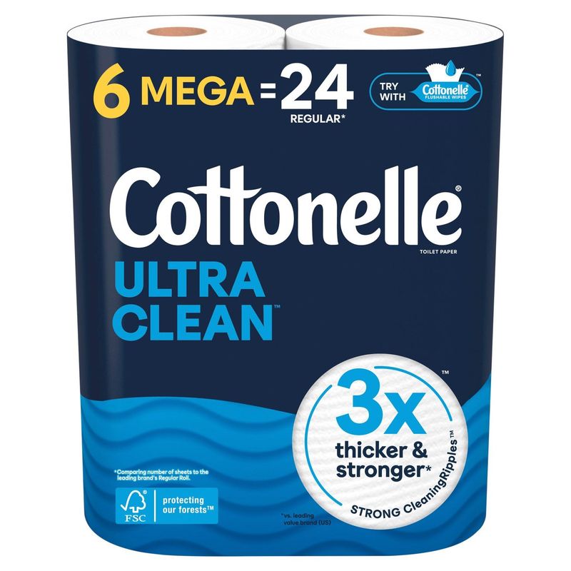 Cottonelle Ultra Clean Toilet Paper, 6 count