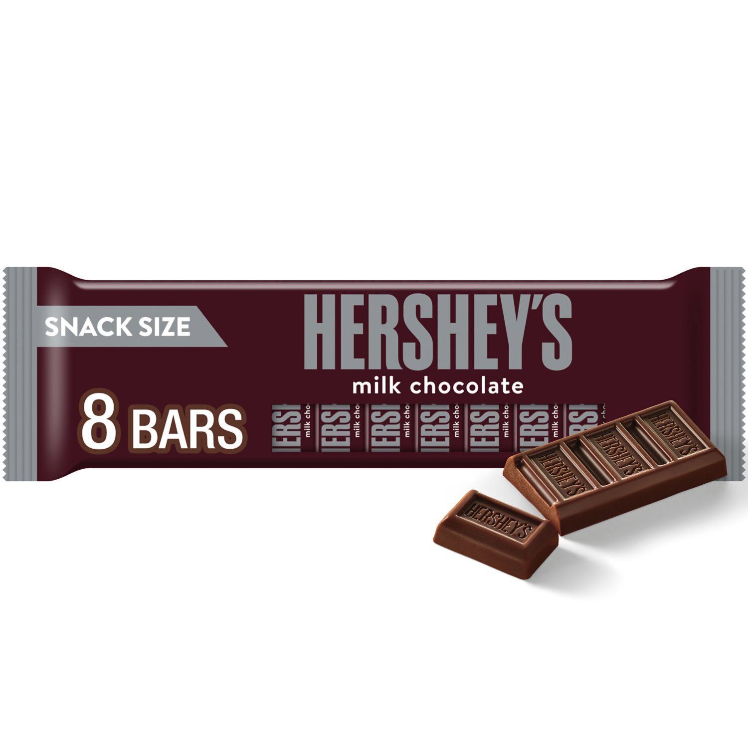 Hershey's Milk Chocolate Snack Size Bars, .45 oz, 8 count
