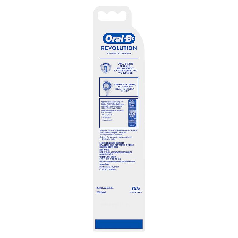 Oral-B Revolution Battery Toothbrush with (1) Brush Head, Black, Batteries Included