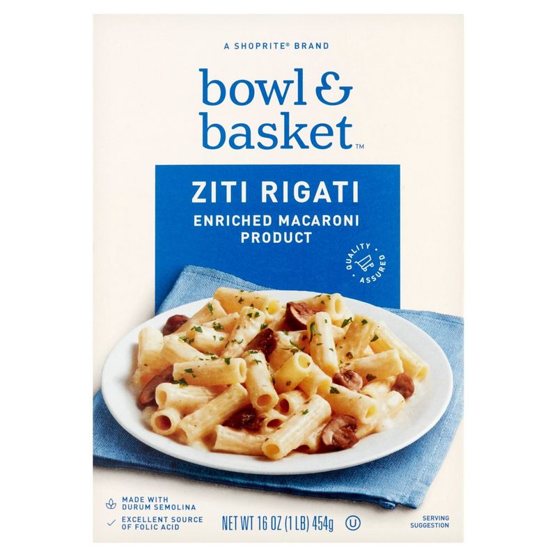 Bowl &amp; Basket Ziti Rigati Pasta, 16 oz