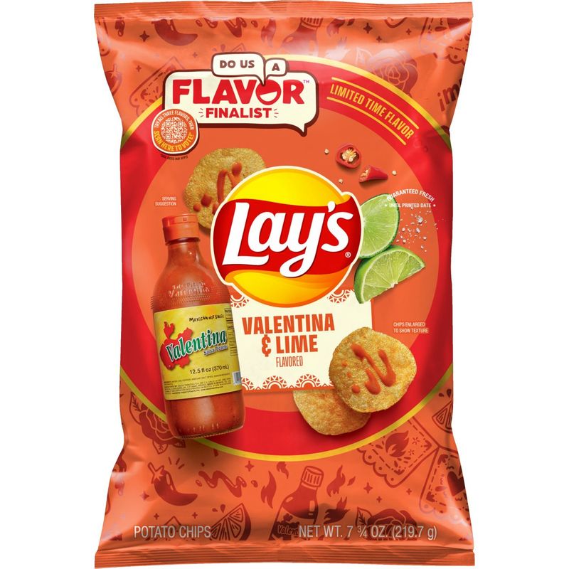 Lay's Potato Chips Valentina &amp; Lime Flavored 7 3/4 Oz
