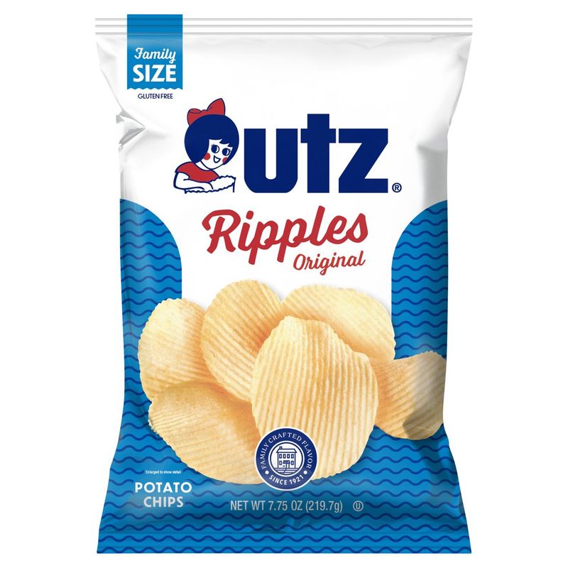 Utz Ripples Original Potato Chips Family Size, 7.75 oz