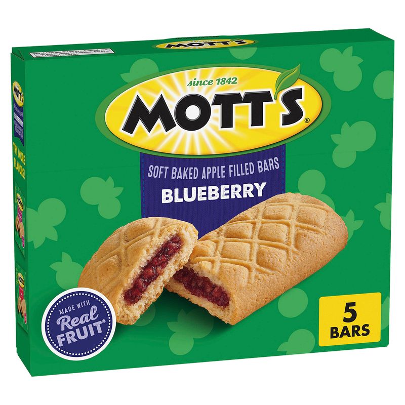 Mott's Blueberry Soft Baked Apple Filled Bars, 1.31 oz, 5 count