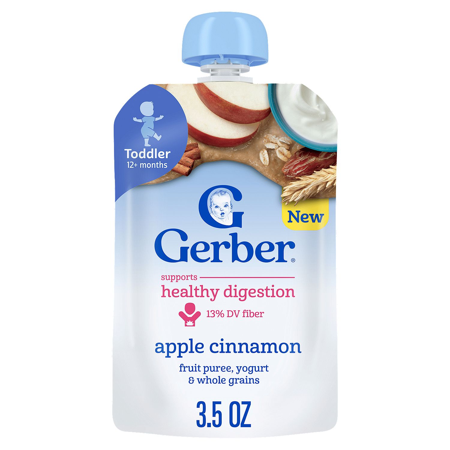 Gerber Apple Cinnamon Fruit Puree Baby Food, Toddler 12+ months, 3.5 oz
