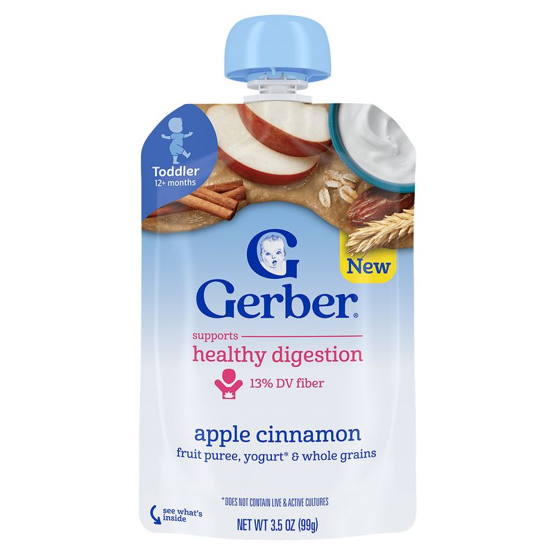 Gerber Apple Cinnamon Fruit Puree Baby Food, Toddler 12+ months, 3.5 oz