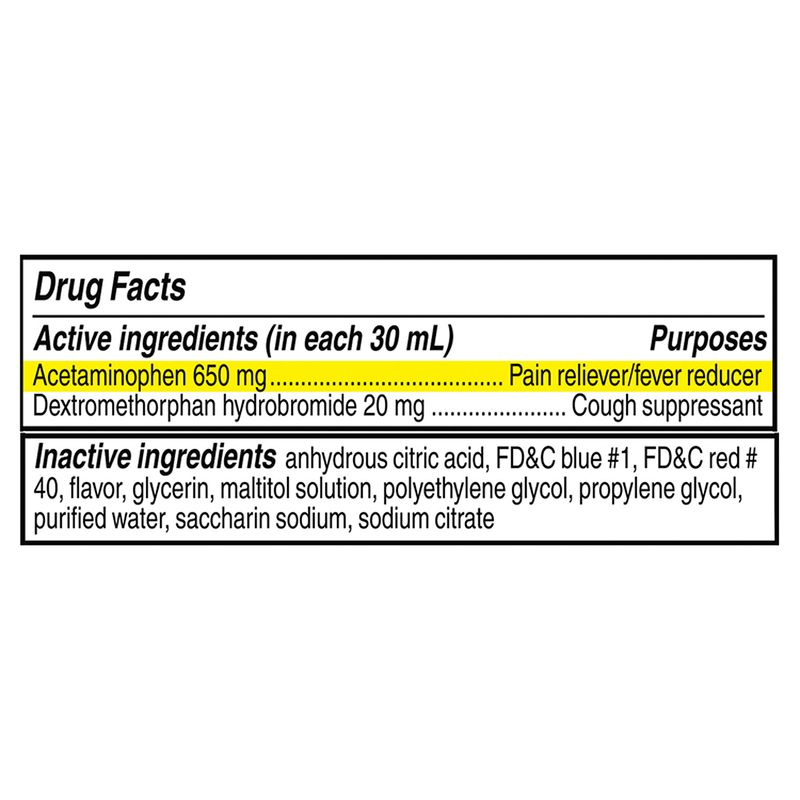 Coricidin HBP Maximum Strength Cherry Cold, Cough &amp; Flu Liquid, 12 fl oz