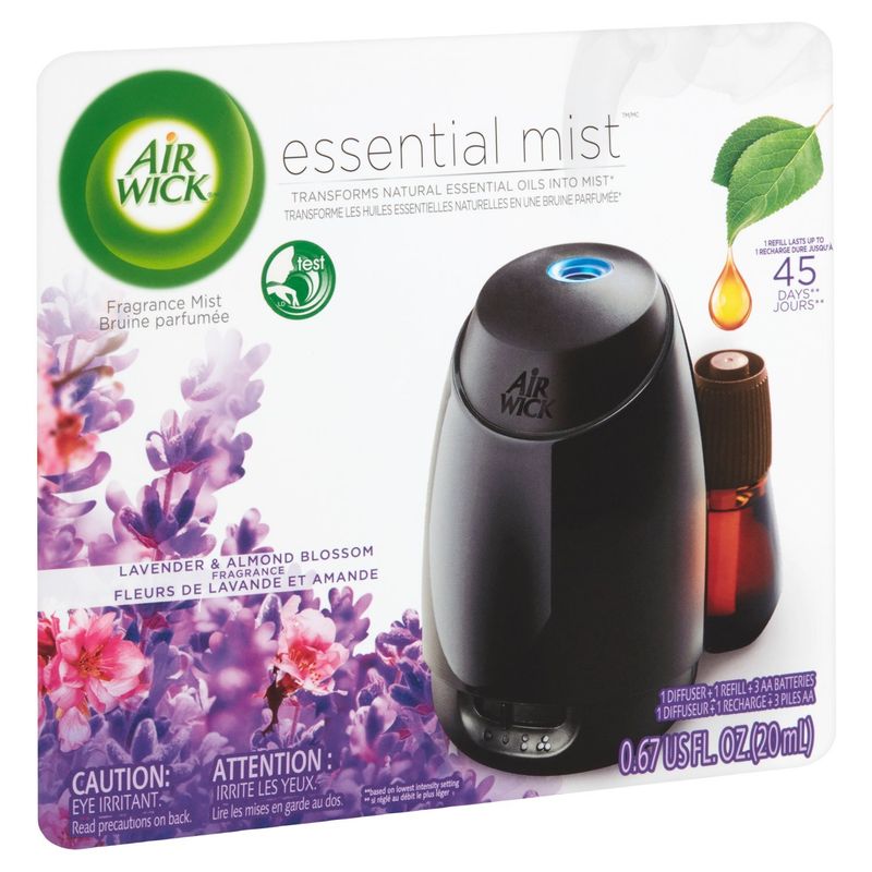 Air Wick Essential Mist Lavender &amp; Almond Blossom Fragrance Mist Diffuser, 0.67 fl oz