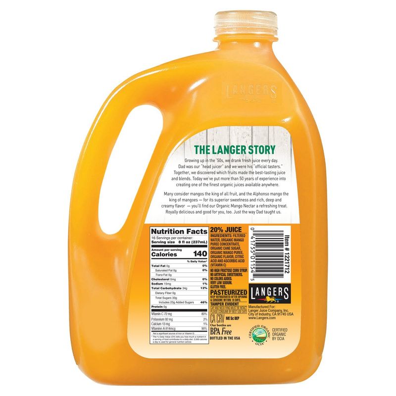 Langers Organic Mango Nectar, 128 fl oz