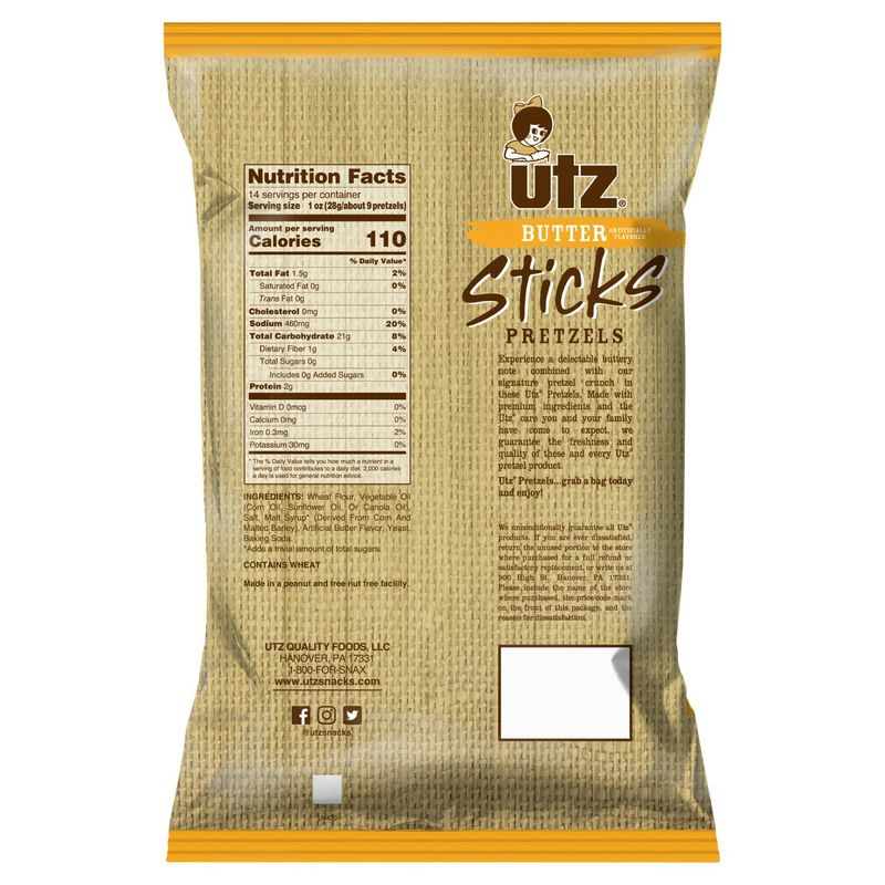 Utz Butter Pretzel Sticks 14 oz