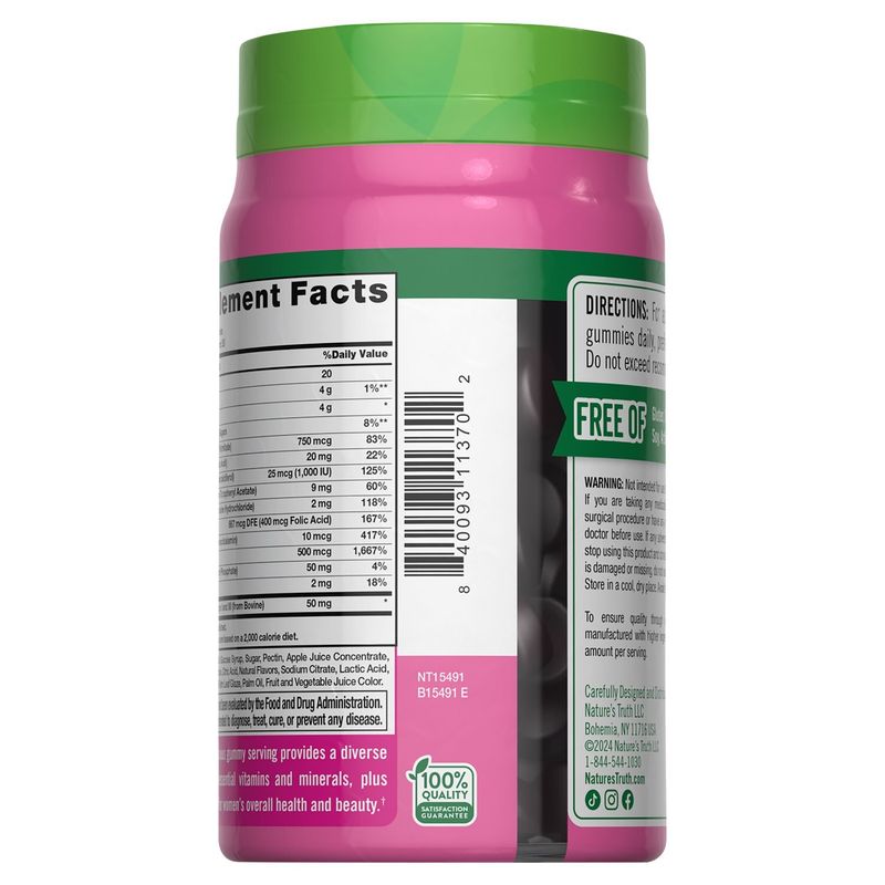 Nature's Truth Women's Multivitamin Gummies + Collagen Dietary Supplement, 70 count