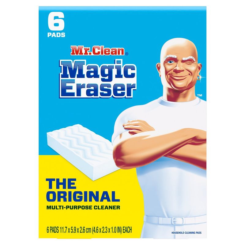 Mr. Clean Magic Eraser Sponge, All Purpose Cleaner, Cleaning Scrubber, Wall Cleaner, Original, 6ct