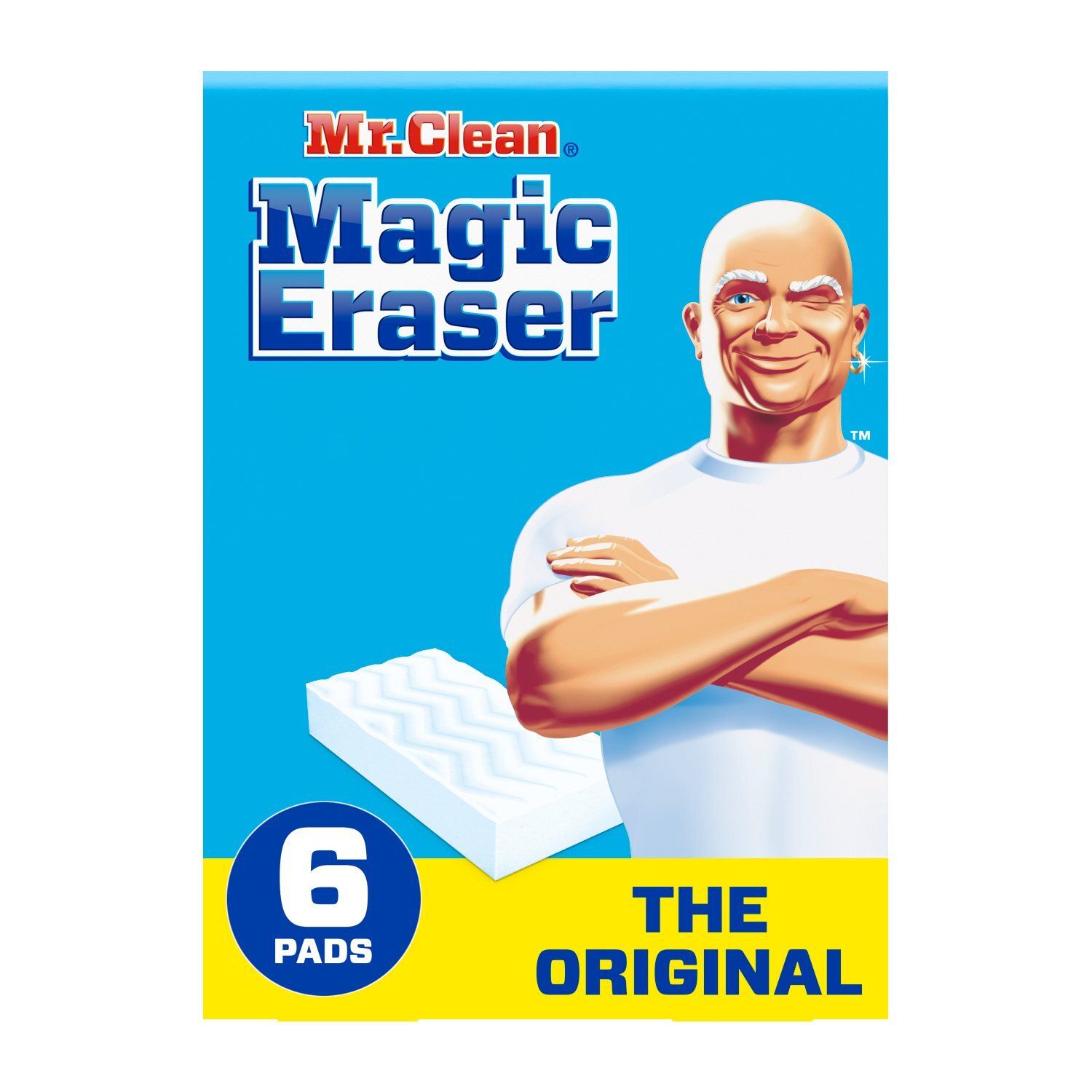 Mr. Clean Magic Eraser Sponge, All Purpose Cleaner, Cleaning Scrubber, Wall Cleaner, Original, 6ct