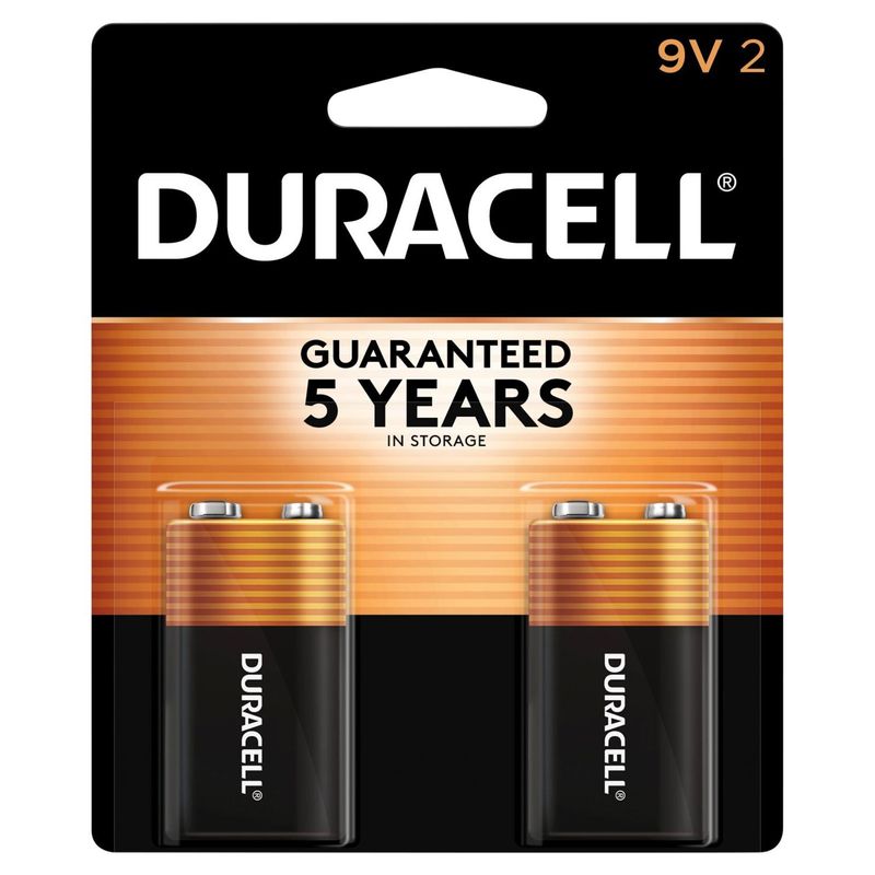 Duracell 9V Alkaline Batteries, 2 count