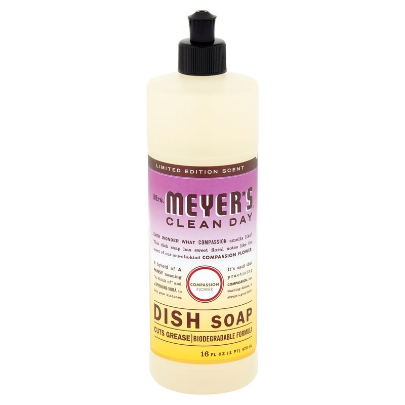 Mrs. Meyer's Clean Day Compassion Flower Dish Soap, 16 fl oz