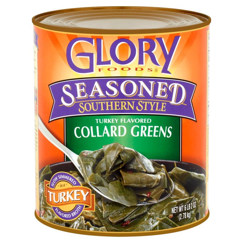 Glory Foods Seasoned Southern Style Turkey Flavored Collard Greens, 6 lb 2 oz