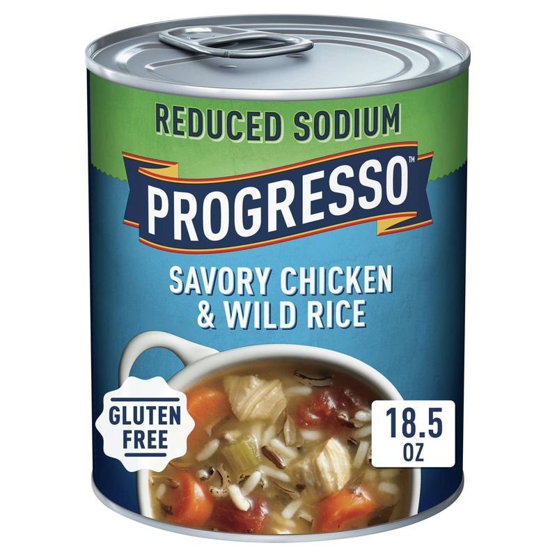 Progresso Reduced Sodium Savory Chicken &amp; Wild Rice Soup, 18.5 oz