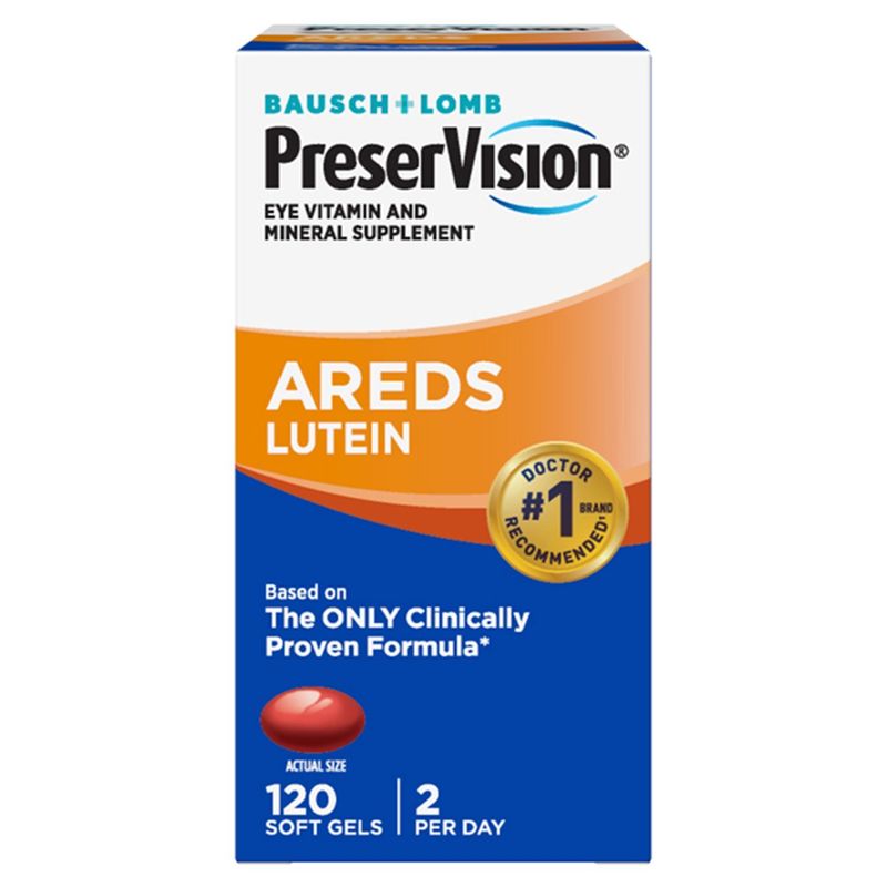 Bausch + Lomb PreserVision AREDS Lutein Eye Vitamin and Mineral Supplement, 120 count