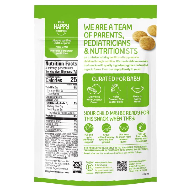Happy Baby Organics Organic Creamies Apple, Sweet Potato &amp; Kiwi Baby Food, 1 oz