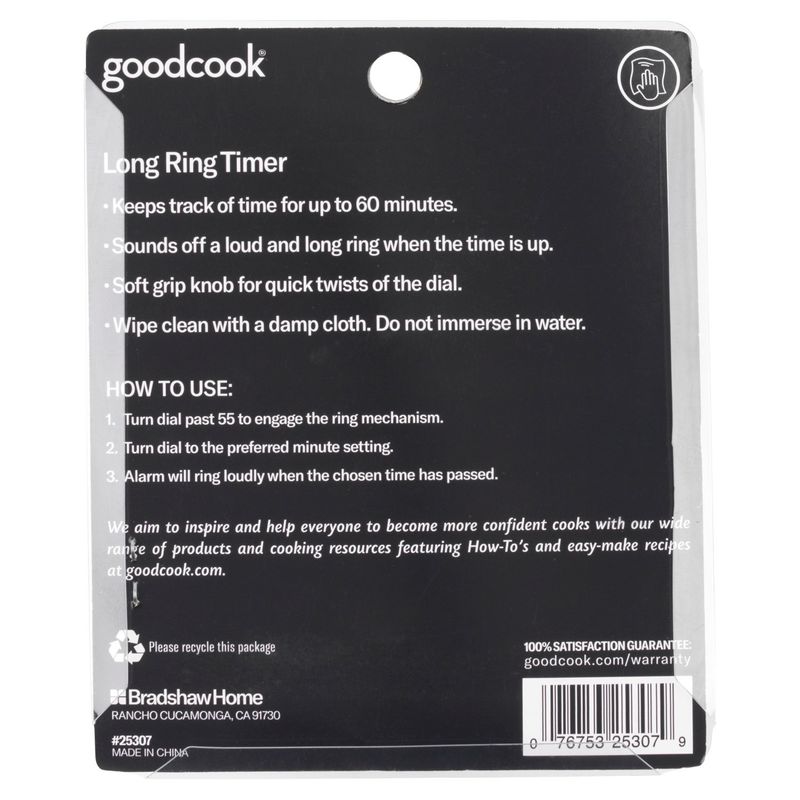 GoodCook White Deluxe Long Ring Precision Timer